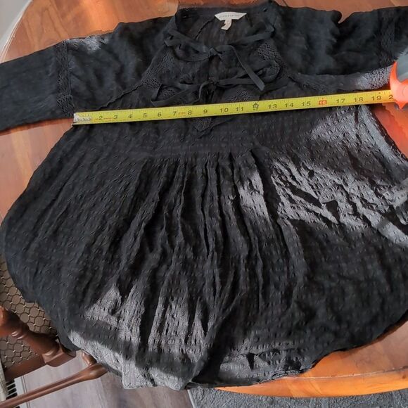 Rebecca Taylor Black Silk Blend Blouse Sz 0 - Picture 4 of 13